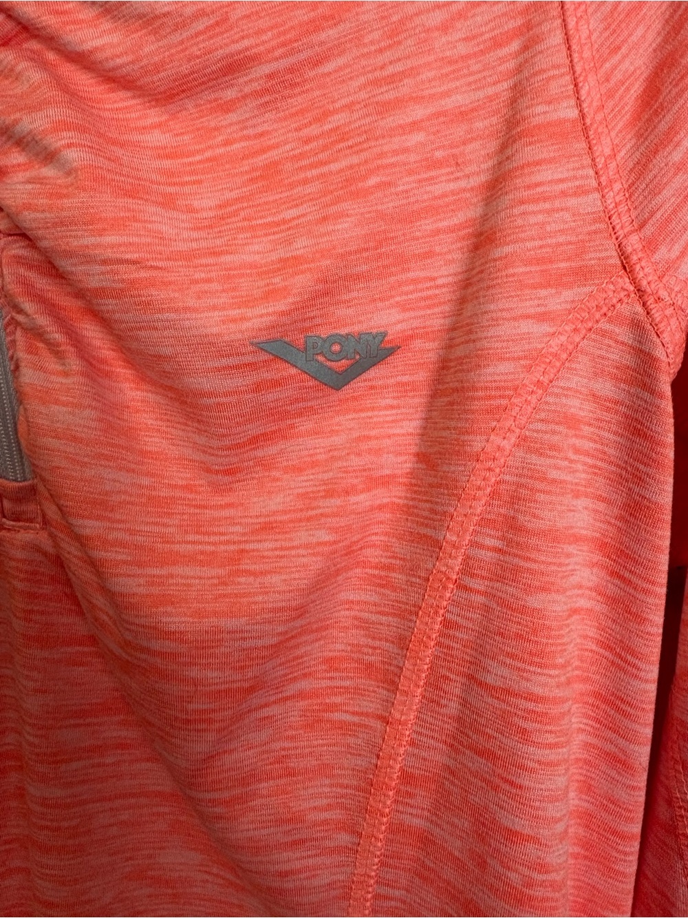 Pony Coral Heather Half-Zip Long Sleeve Pullover - Picture 2 of 6